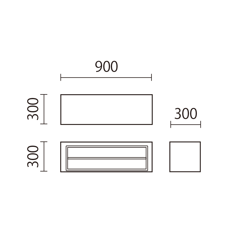 シューズボックス（中身　茶色）　SBB-3図面