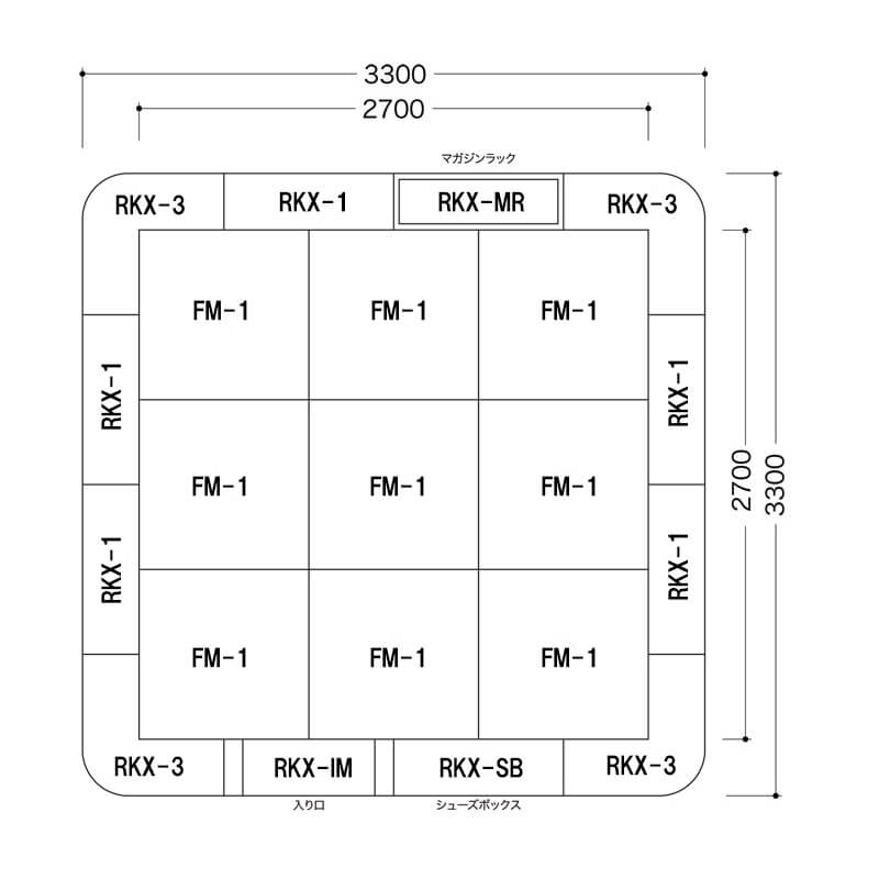ラクサスEX 4.5畳 入口＆下駄箱付き図面