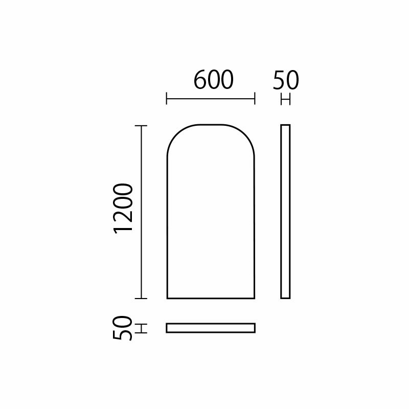 角丸ウォールマット　W600×H1200　UHKM-60図面