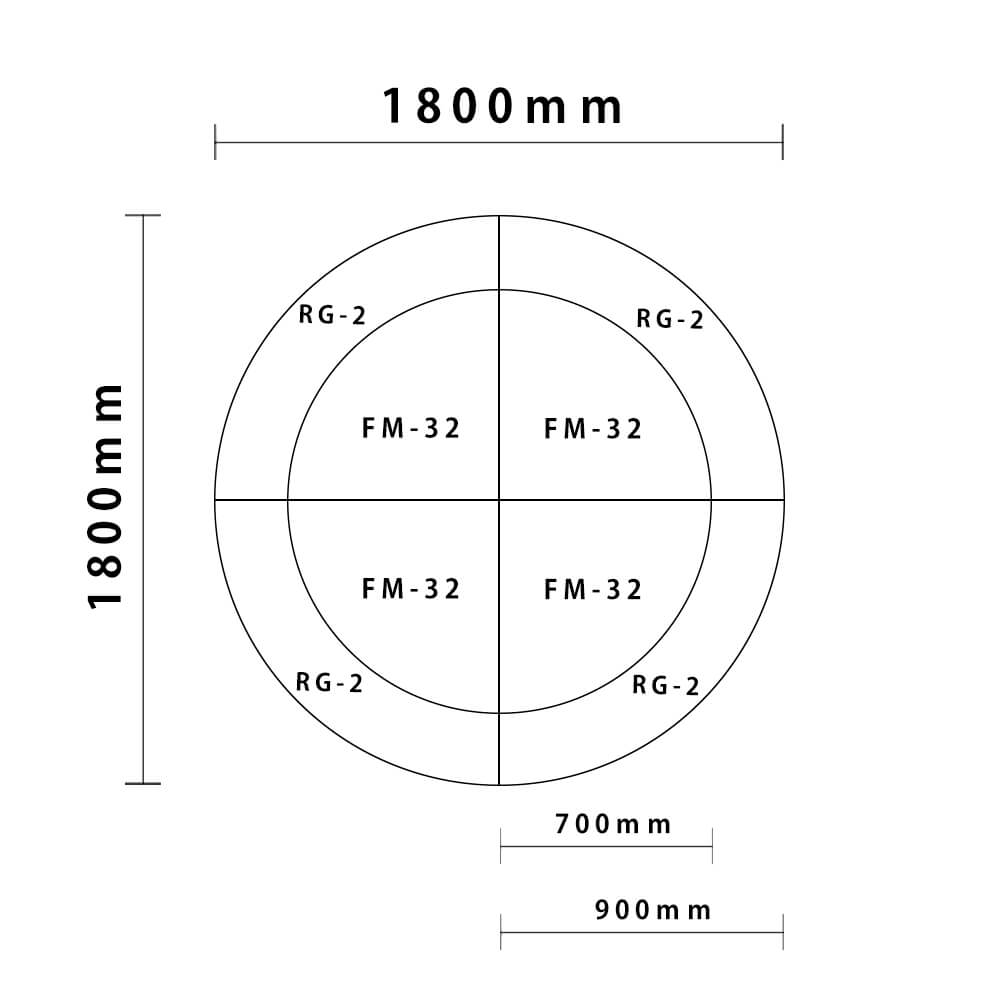 リスシリーズ サークルタイプ  外径1800mm図面