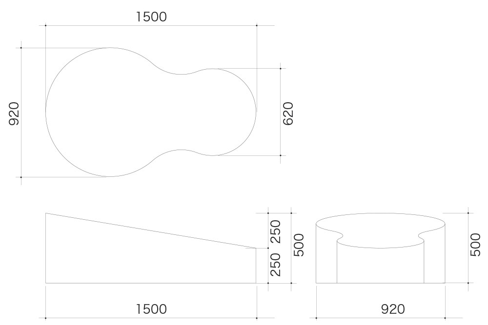 ボールプール遊具　ひょうたん型図面