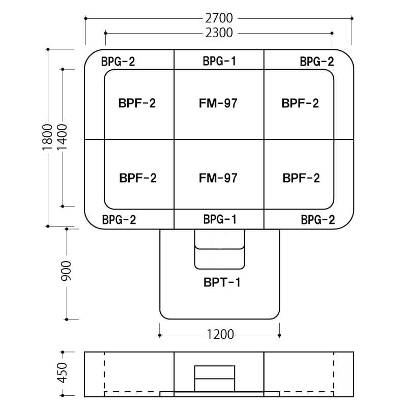 ボールプールセットA　連結金具込図面