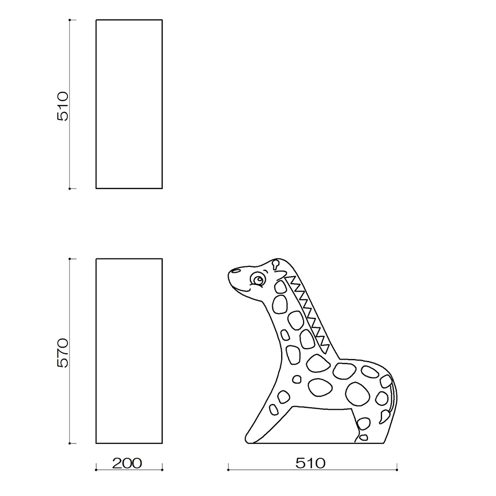 アニマルクッション　キリン　AK-2図面