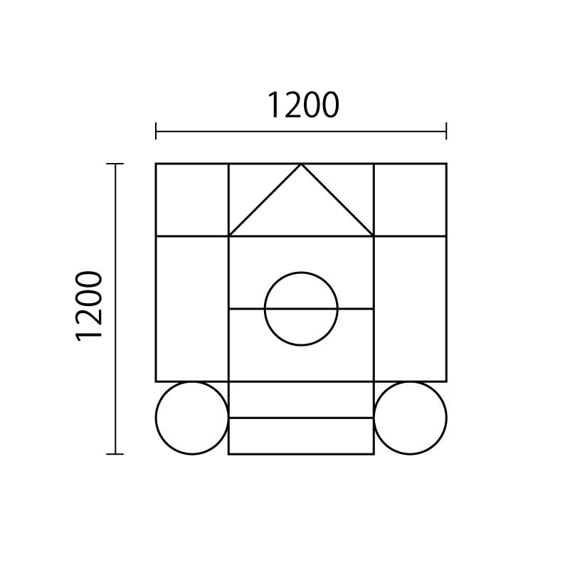 積み木クッション　Aセット図面