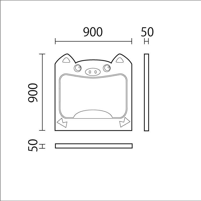 お絵かきパネル　ブタ　WP-4図面