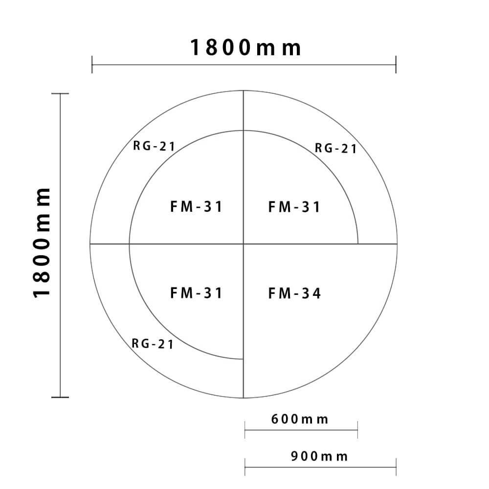 バンビシリーズ サークルタイプ  外径1800mm　入口付き図面