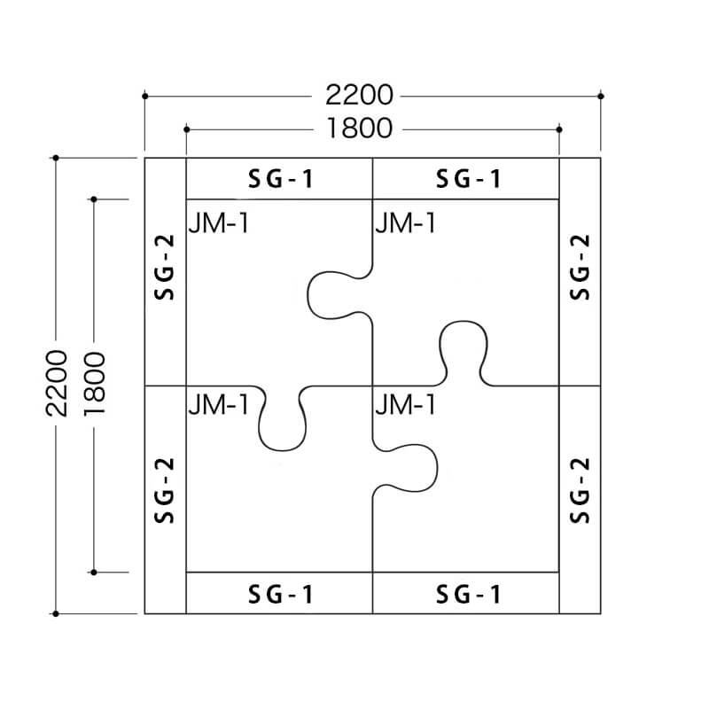ジグソー/ リスシリーズ 2畳図面