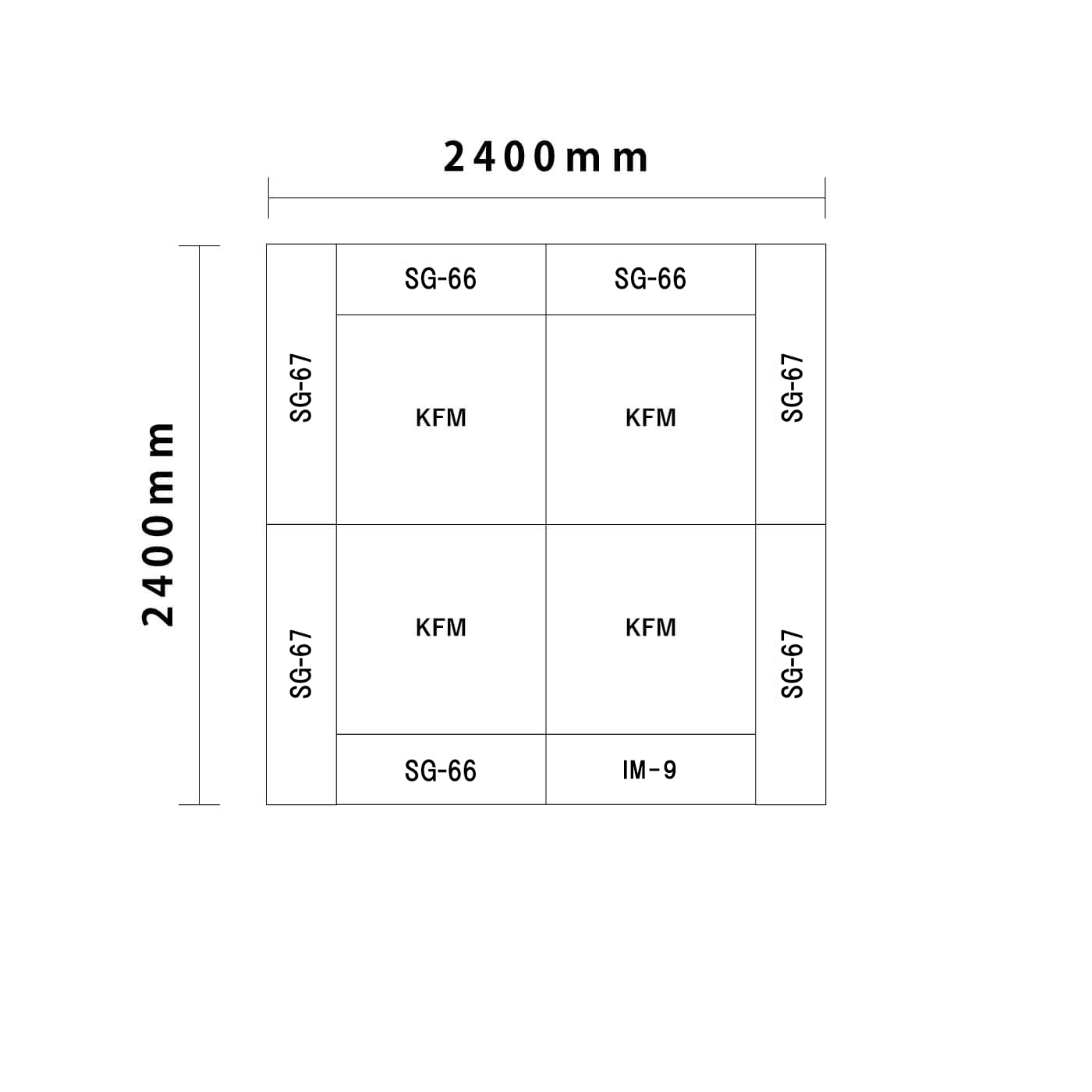 ライオンシリーズ交通マットセット2畳 入口付き図面
