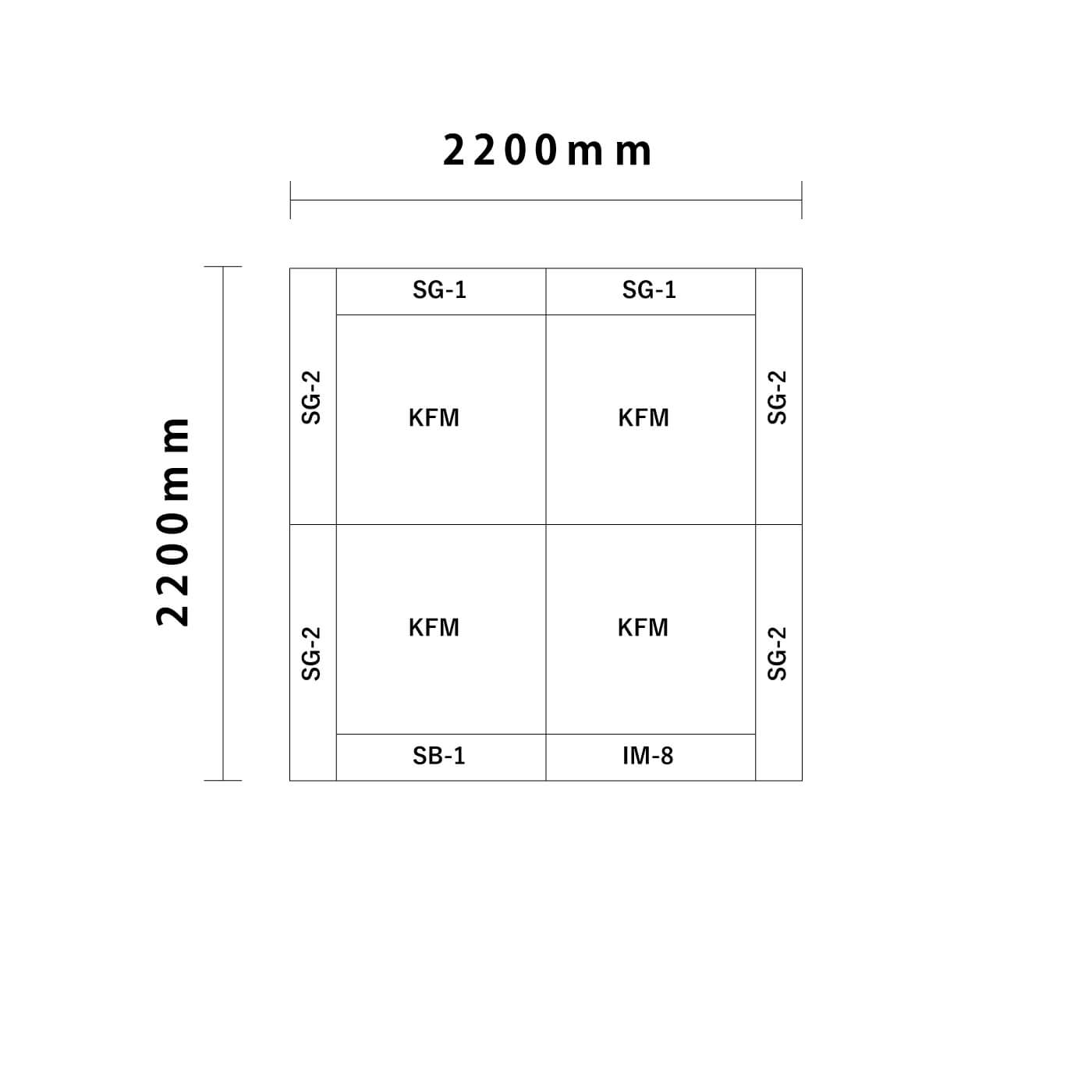 リスシリーズ交通マット 2畳 入口付き図面