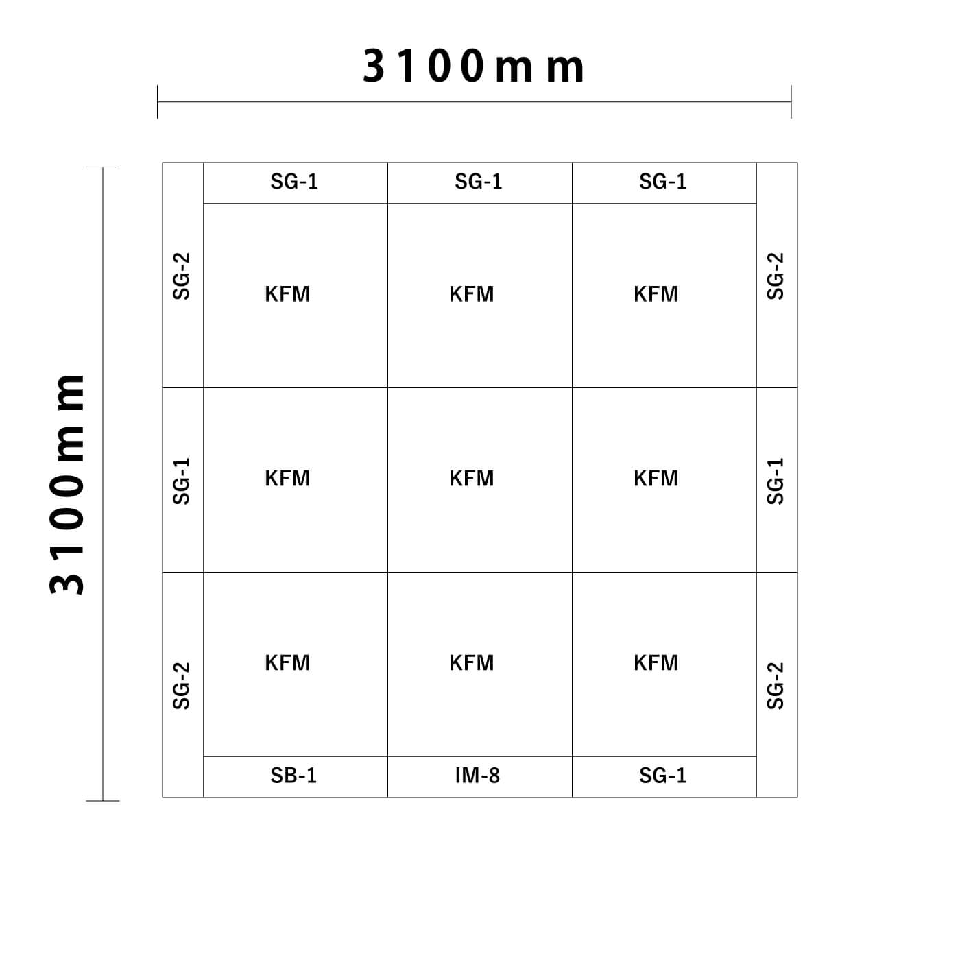 リスシリーズ交通マット 4.5畳 入口＆下駄箱付き図面