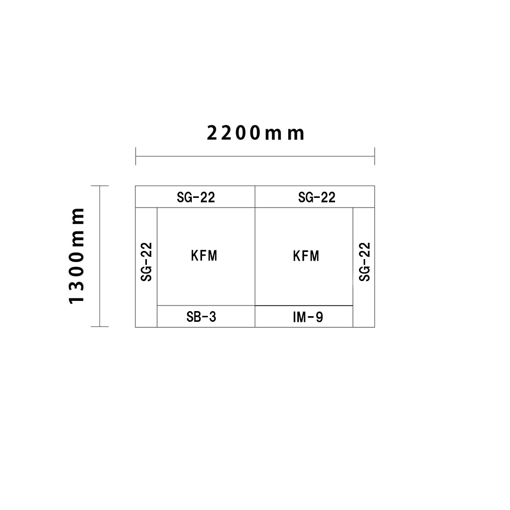 バンビシリーズ交通マットセット1畳 入口＆下駄箱付き図面