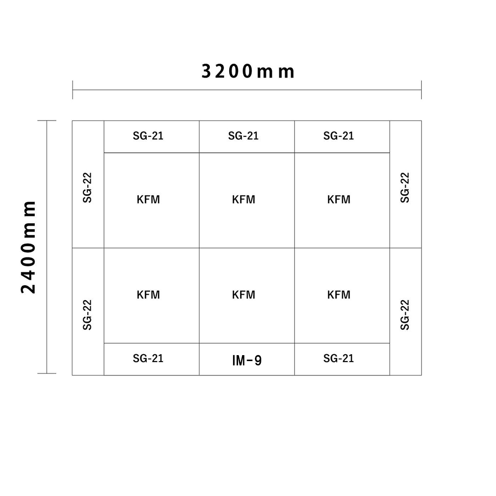 バンビシリーズ交通マットセット3畳 入口付き図面