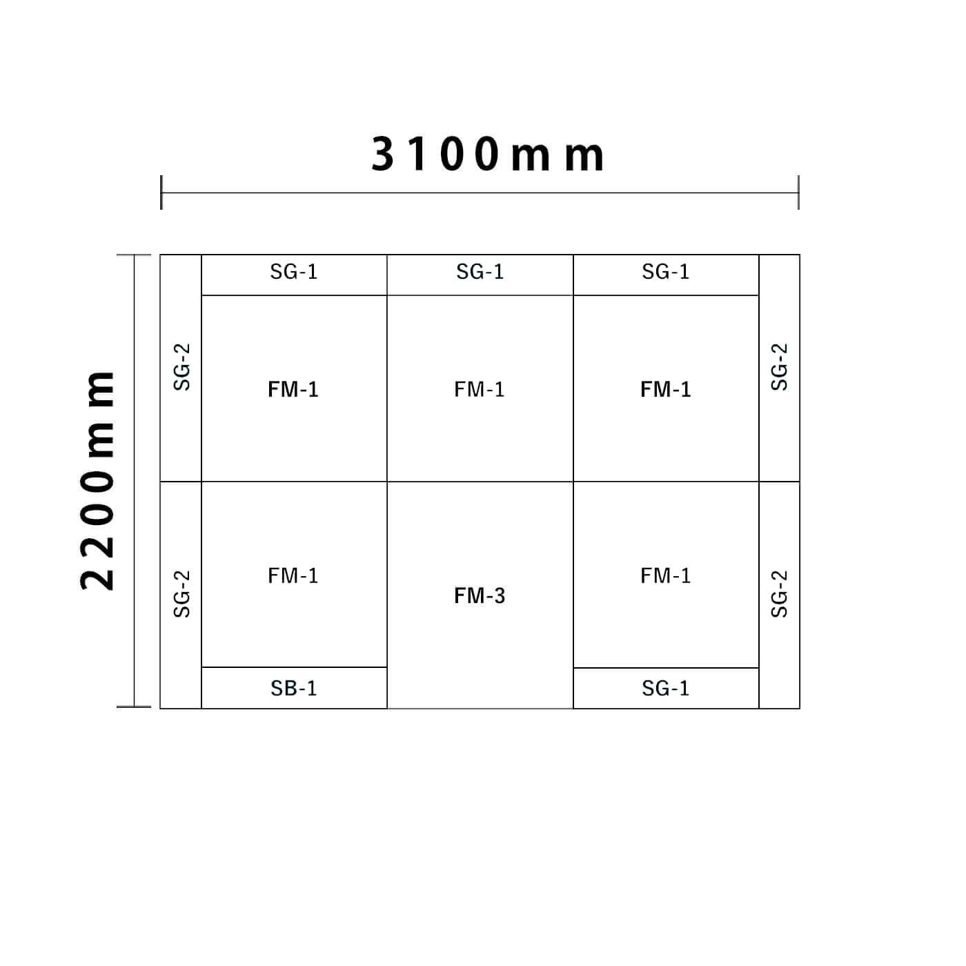リスシリーズ 3畳　入口＆下駄箱付き図面