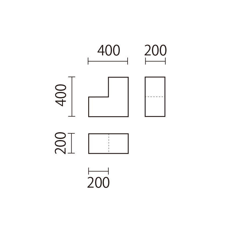 パズルクッション（Lの字）　PKL-1図面
