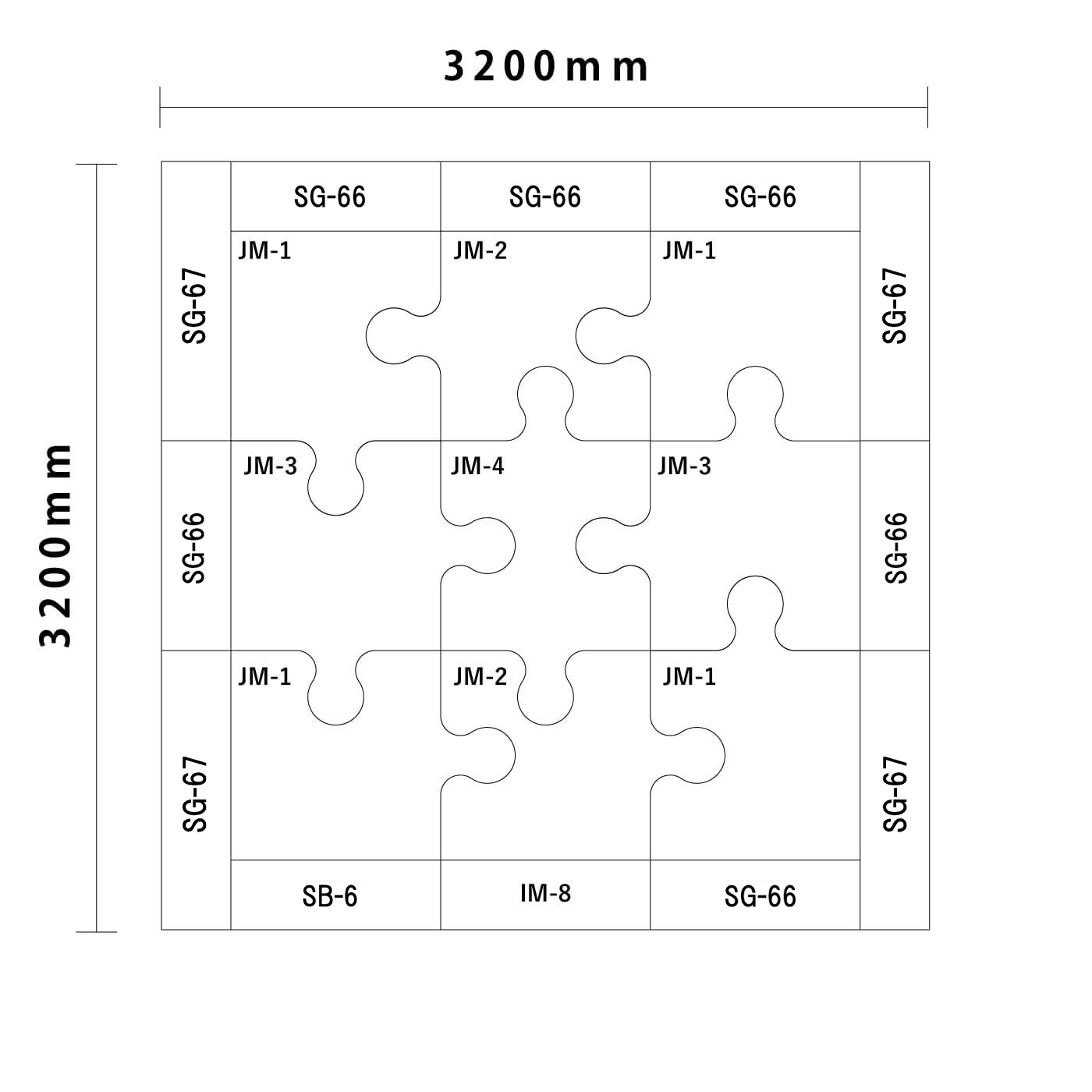ジグソー/ライオンシリーズ 4.5畳 入口＆下駄箱付き図面