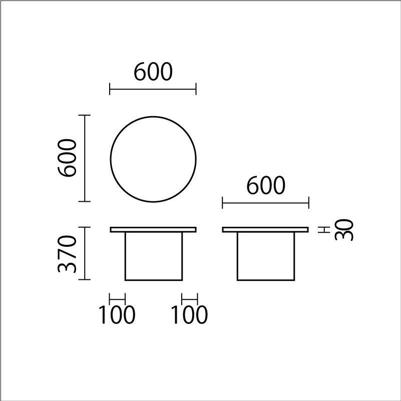 キッズテーブル　丸　KTB-1図面