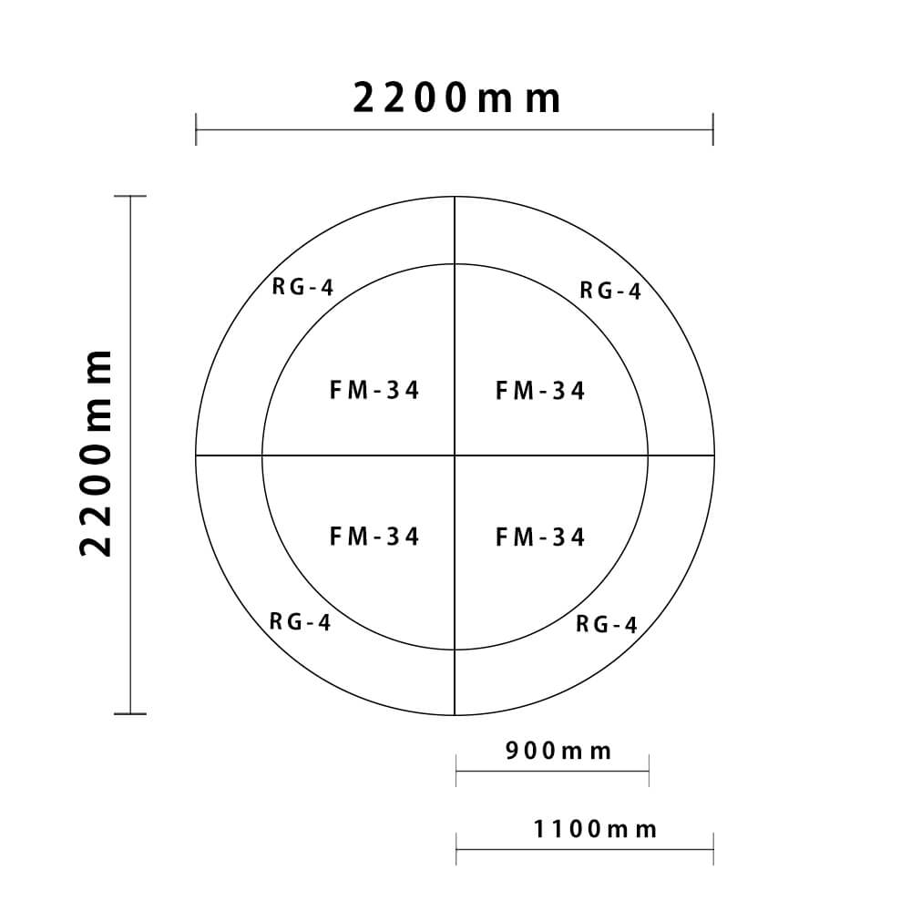 リスシリーズ サークルタイプ  外径2200mm図面