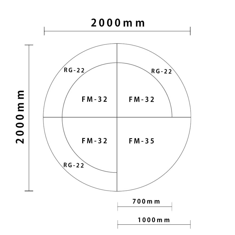 バンビシリーズ サークルタイプ  外径2000mm　入口付き図面