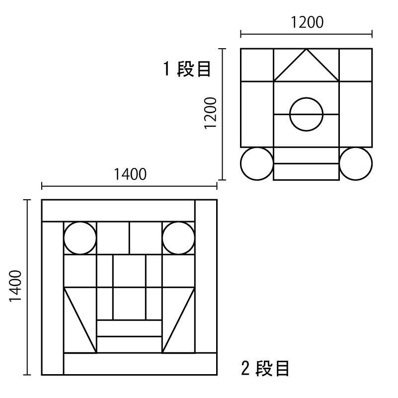 積み木クッション　AB枠セット図面