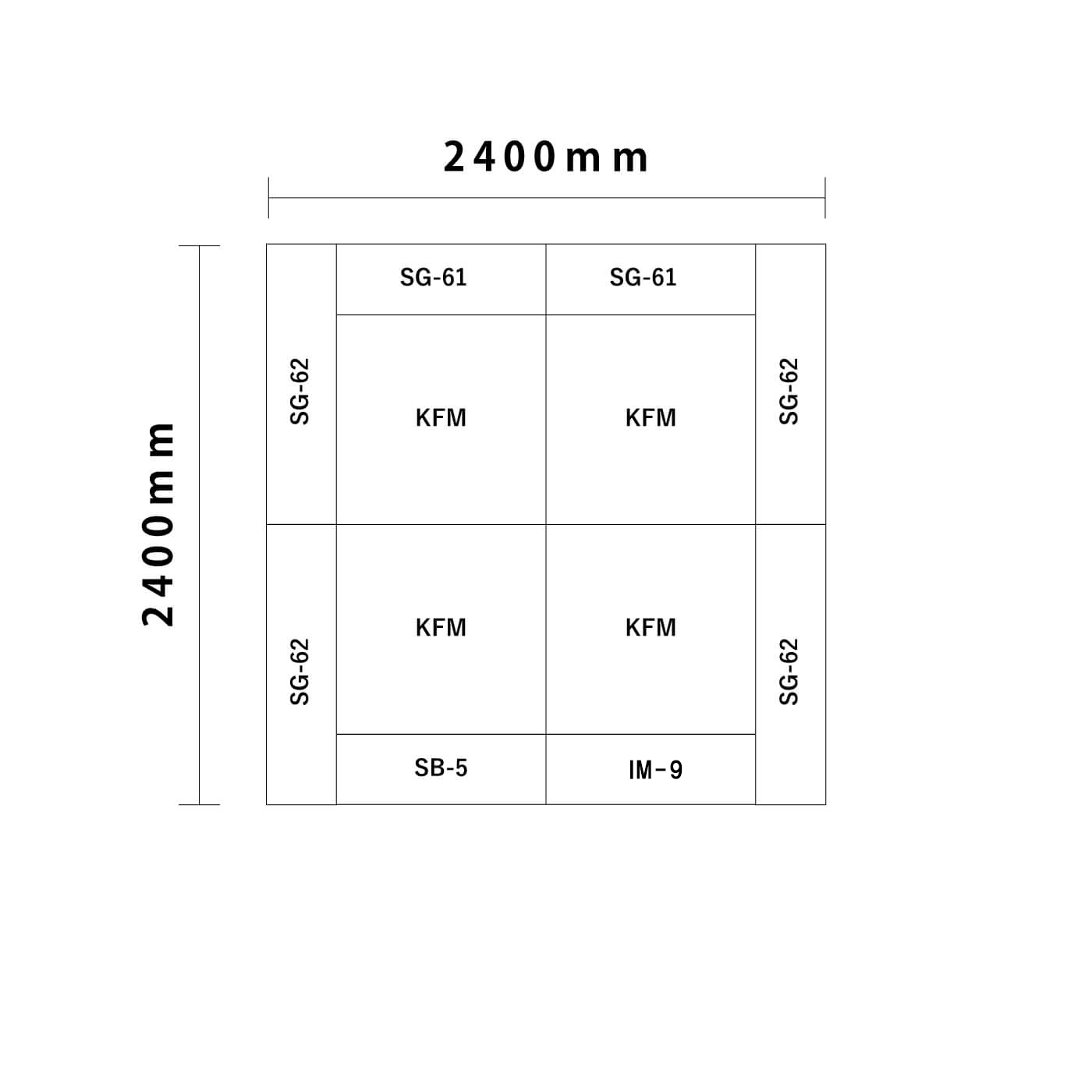 ライオンシリーズ交通マットセット2畳 入口＆下駄箱付き図面