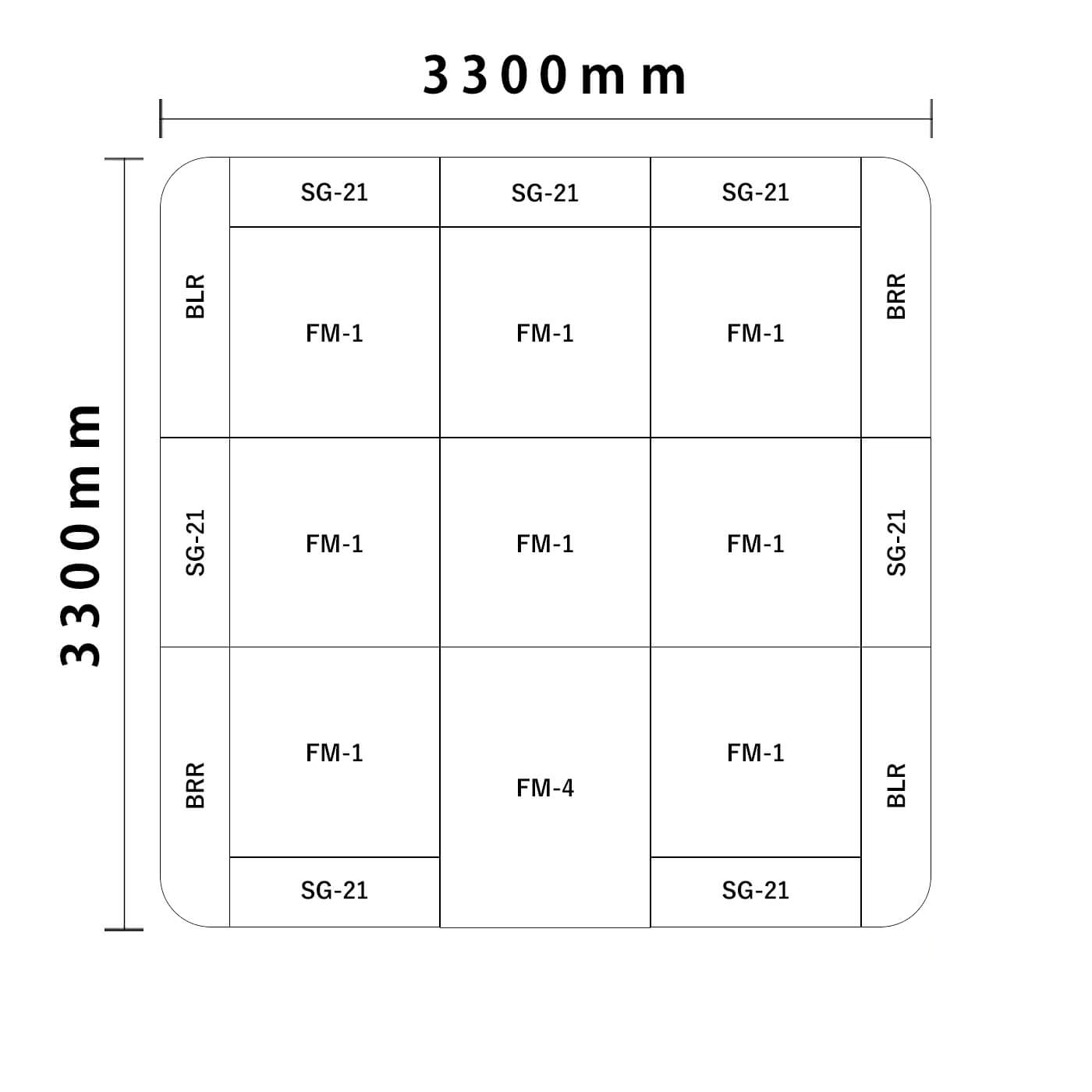 バンビシリーズ 角R 4.5畳　入口付き図面