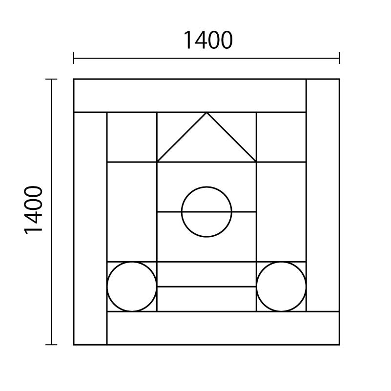 積み木クッション　A枠セット図面