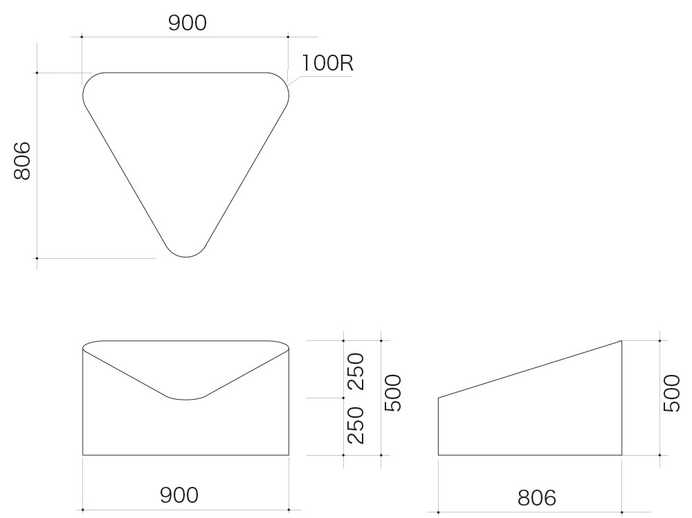 ボールプール遊具　三角型図面