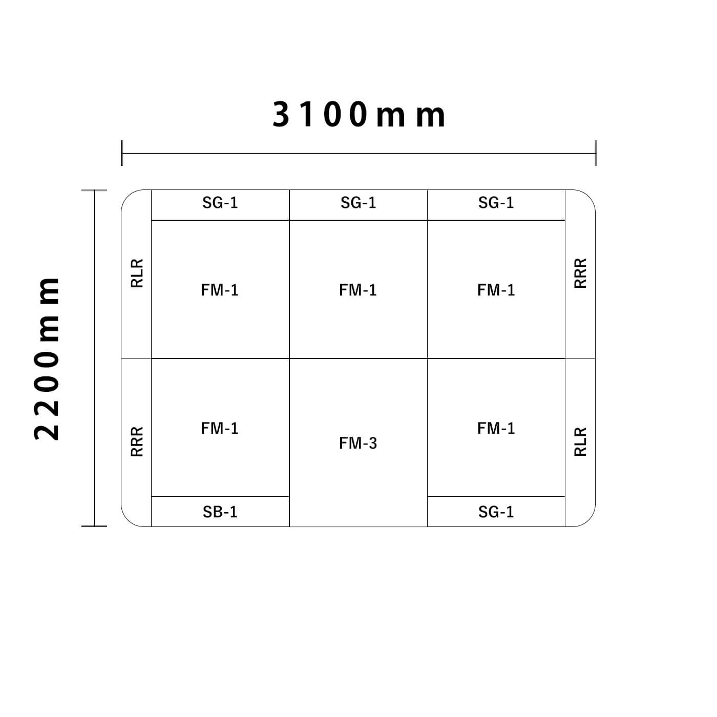 リスシリーズ 角R 3畳　入口付き＆下駄箱付き図面