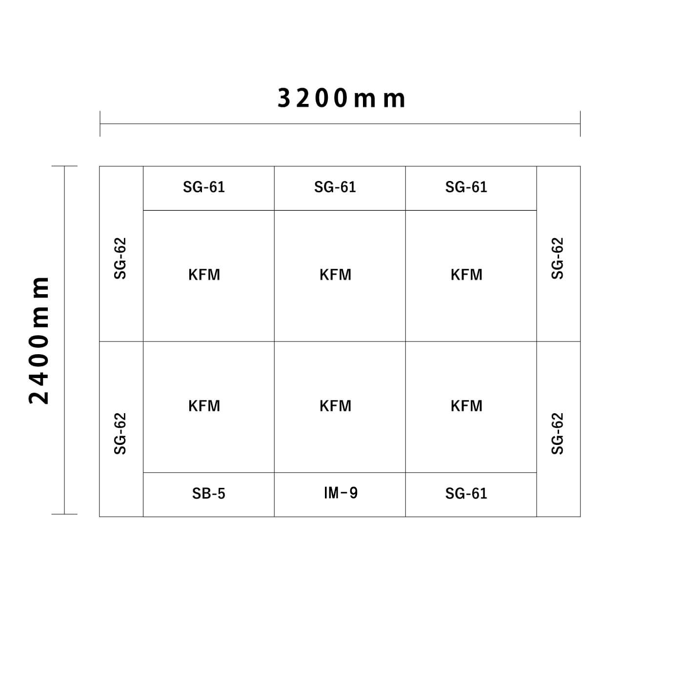 ライオンシリーズ交通マットセット3畳 入口＆下駄箱付き図面