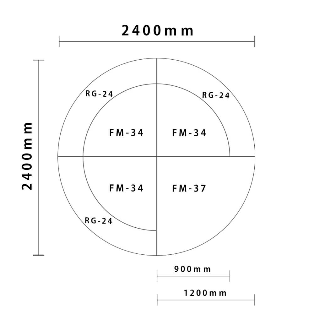 バンビシリーズ サークルタイプ  外径2400mm　入口付き図面