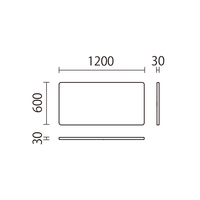 天板　長方形　KZ-T図面