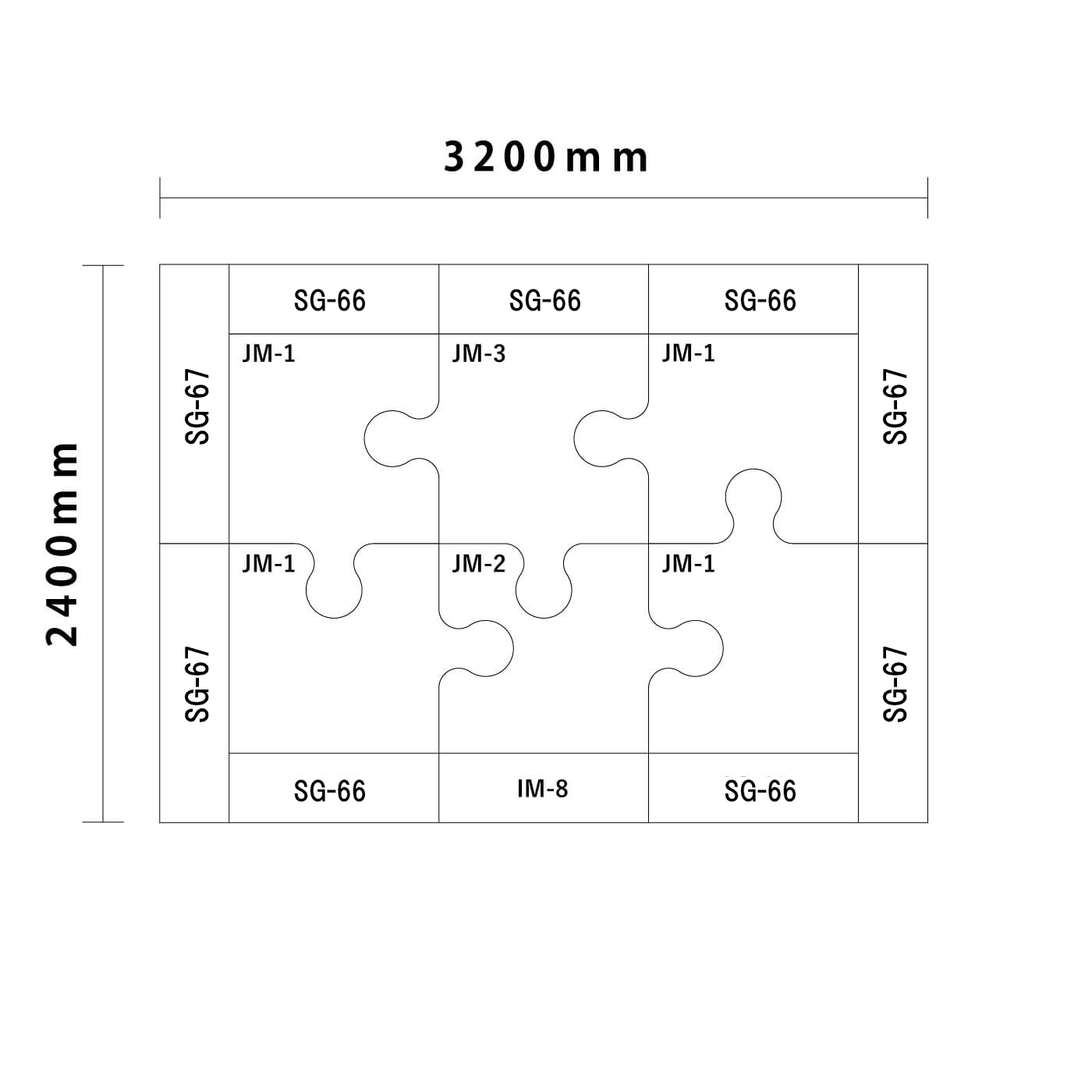ジグソー/ ライオンシリーズ 3畳 入口付き図面