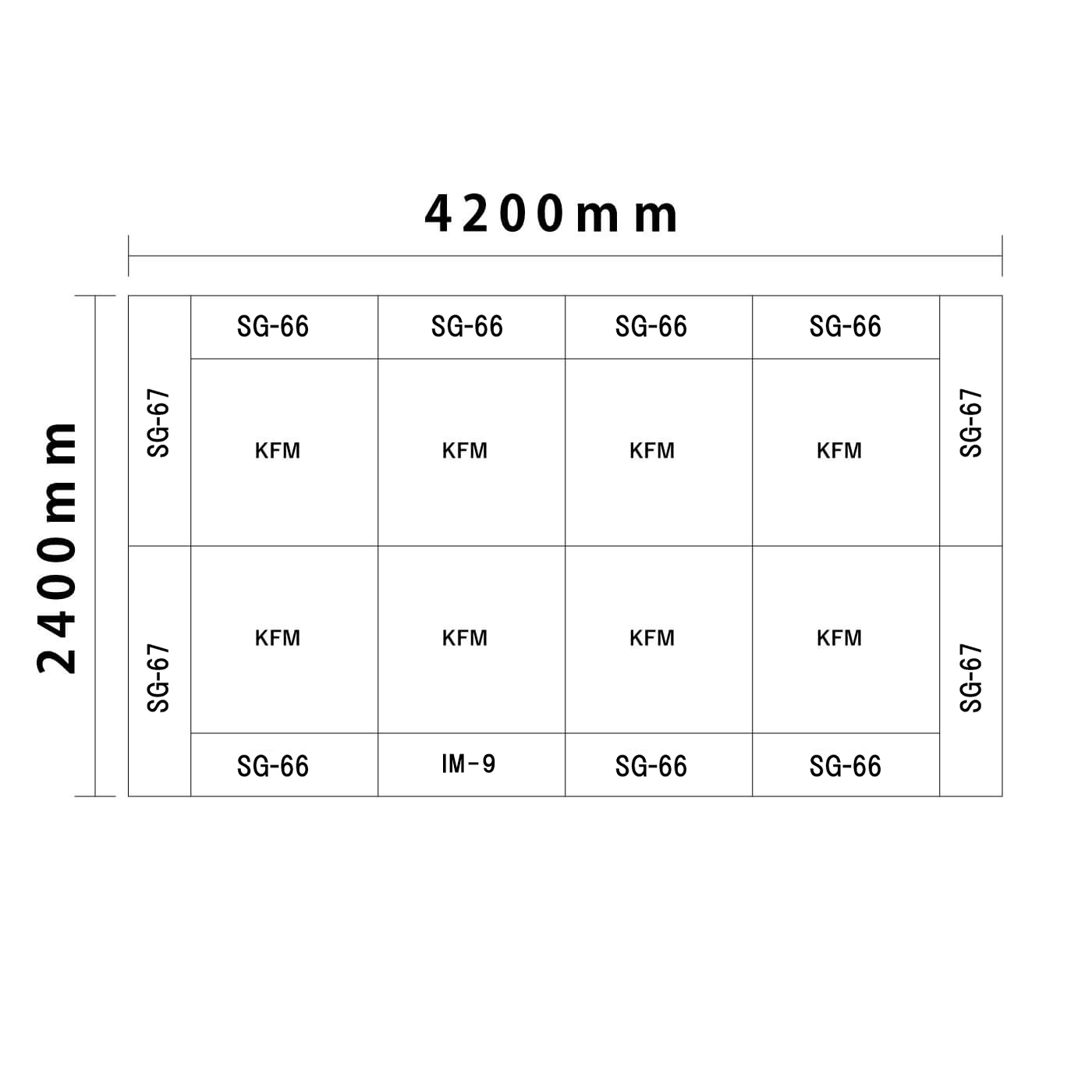ライオンシリーズ交通マットセット4畳 入口付き図面