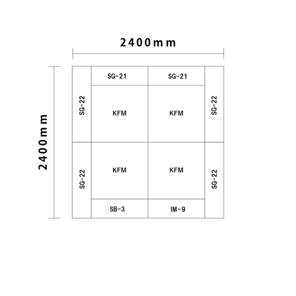 バンビシリーズ交通マットセット2畳 入口＆下駄箱付き図面