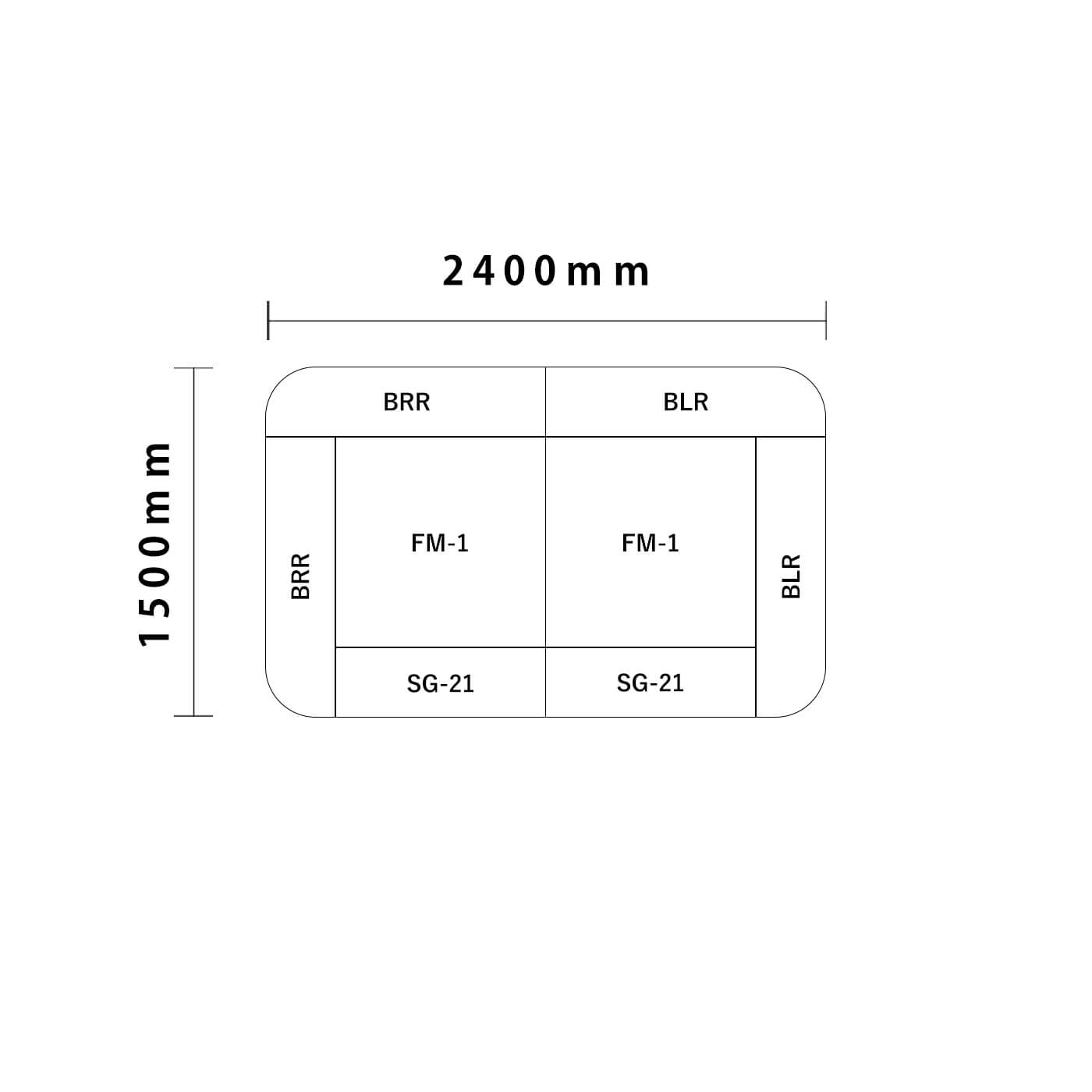 バンビシリーズ 角R 1畳図面
