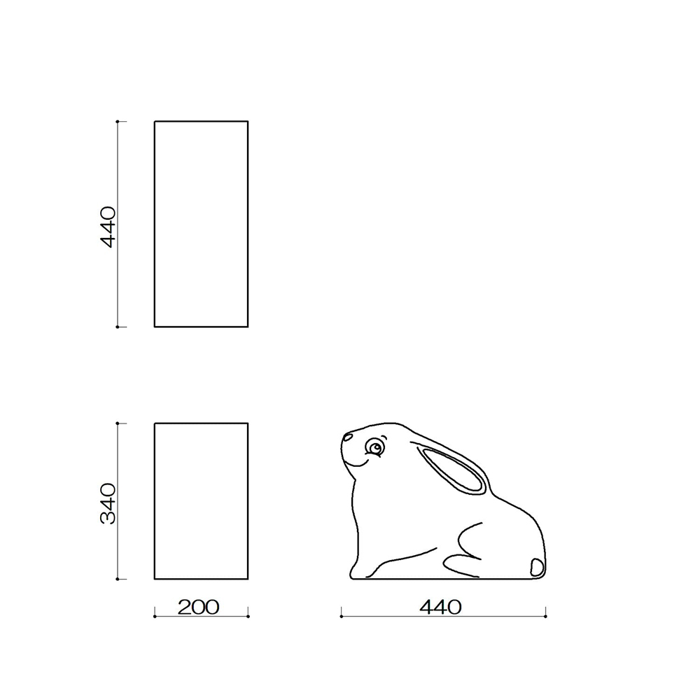 アニマルクッション　ウサギ　AK-3図面