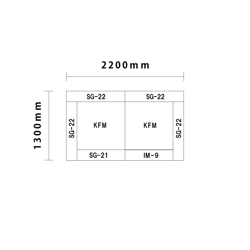 バンビシリーズ交通マットセット1畳 入口付き図面