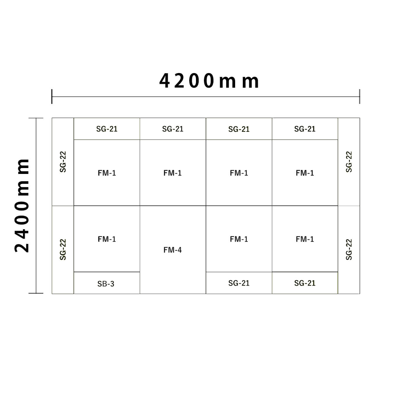バンビシリーズ 4畳　入口付き＆下駄箱図面
