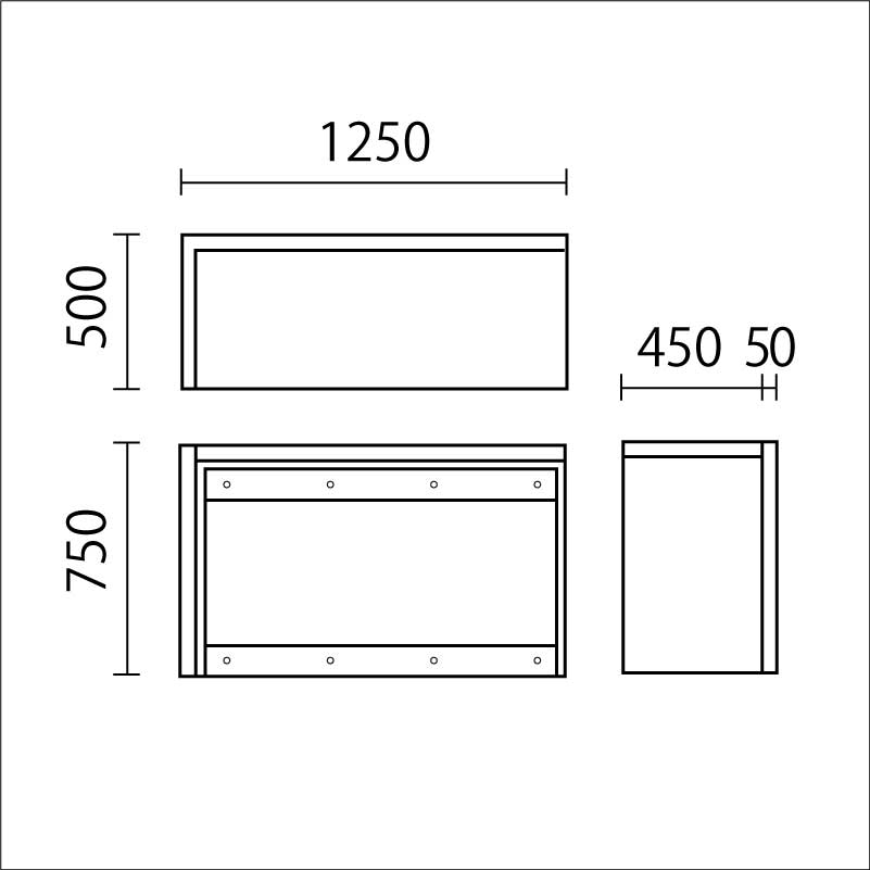 キッズカウンター 木目　KC-L1200MO図面