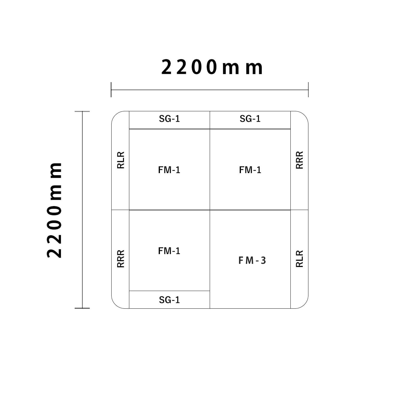 リスシリーズ 角R 2畳　入口付き図面