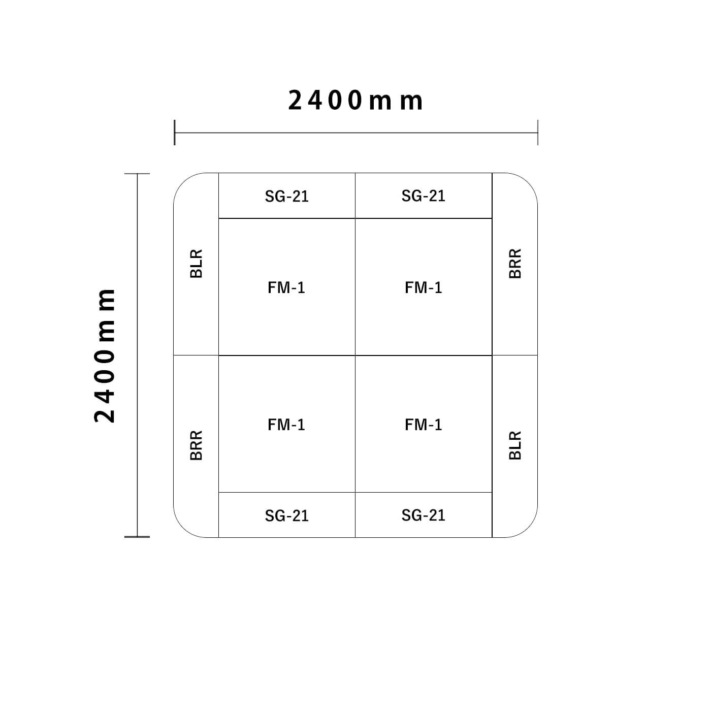 バンビシリーズ 角R 2畳図面