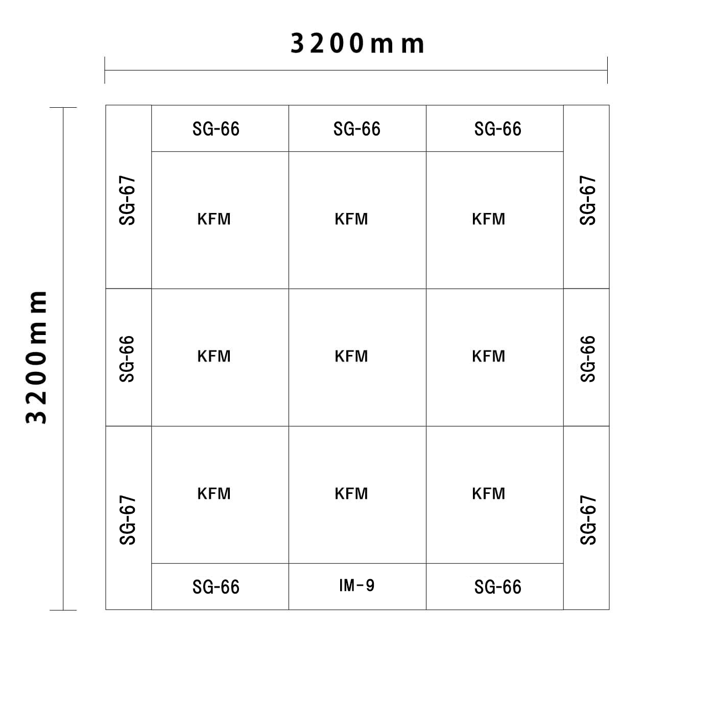 ライオンシリーズ交通マットセット4.5畳 入口付き図面