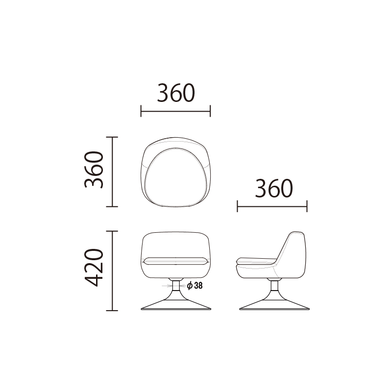 子供イス　マカロン　KS-4図面