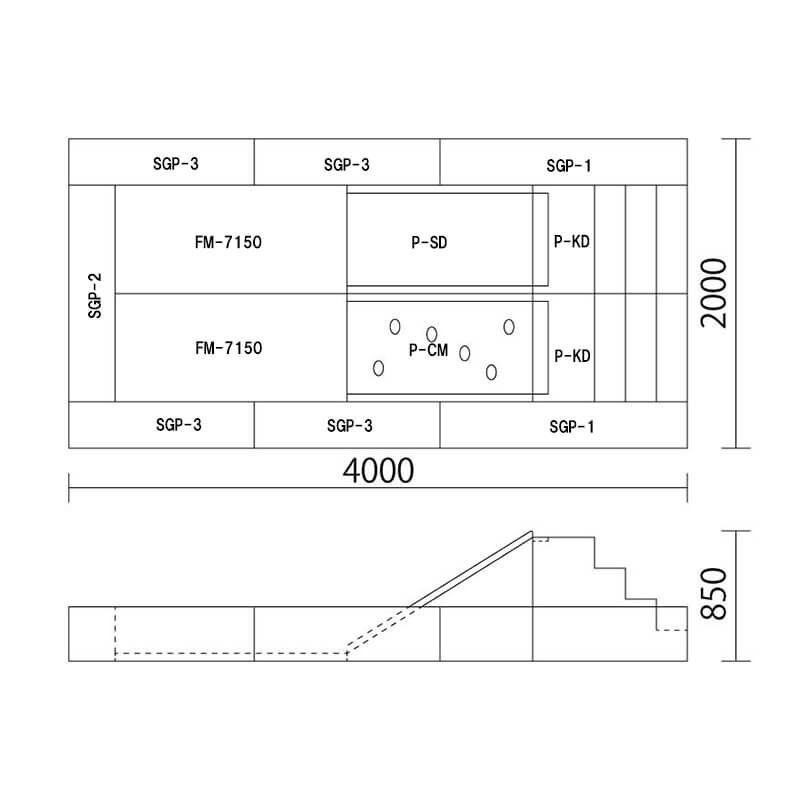 ボールプール　滑り台・クライミングセット図面