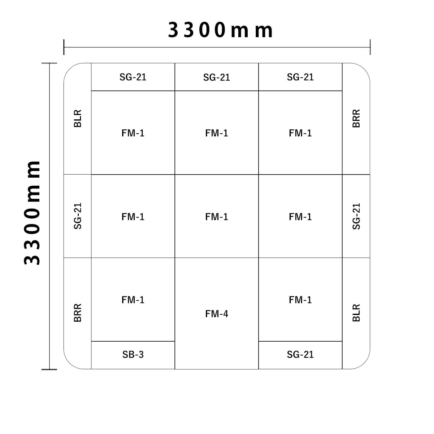 バンビシリーズ 角R 4.5畳　入口＆下駄箱付き図面