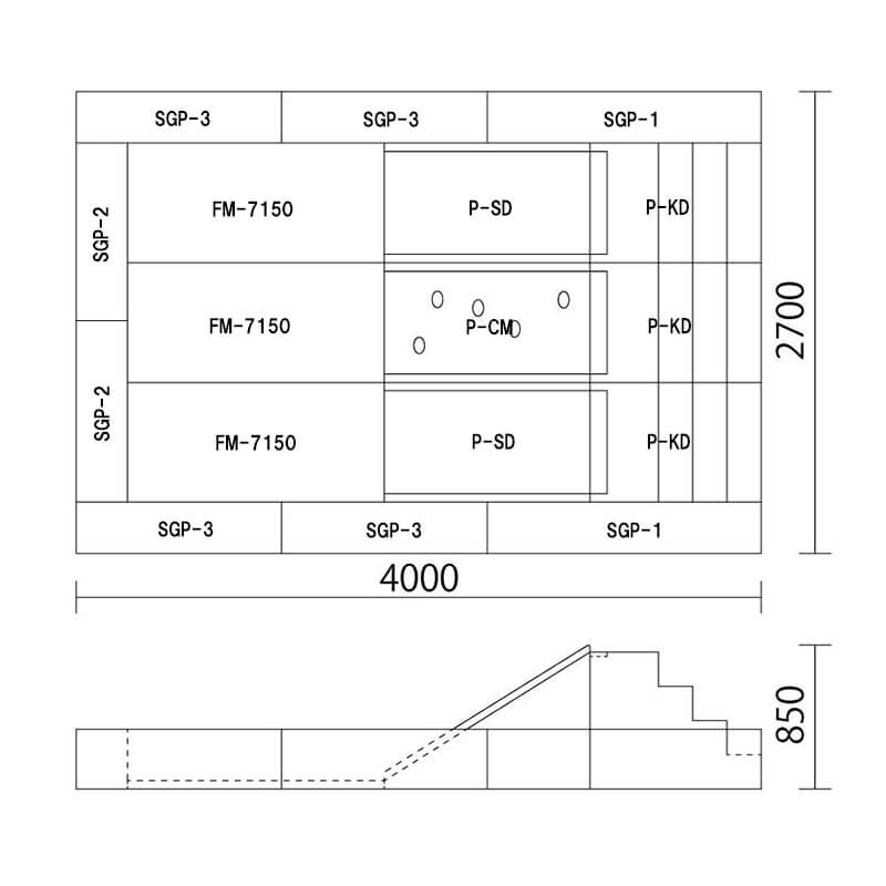 ボールプール 滑り台2個・クライミングセット図面