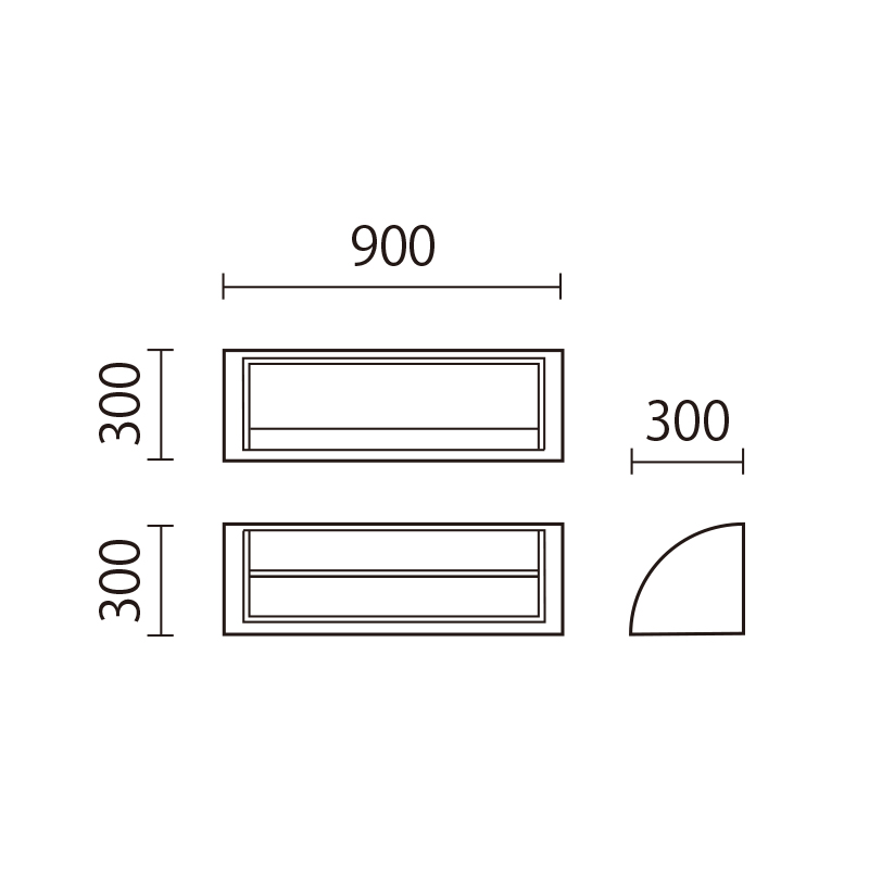 シューズボックス（扇形）　SBM-3図面