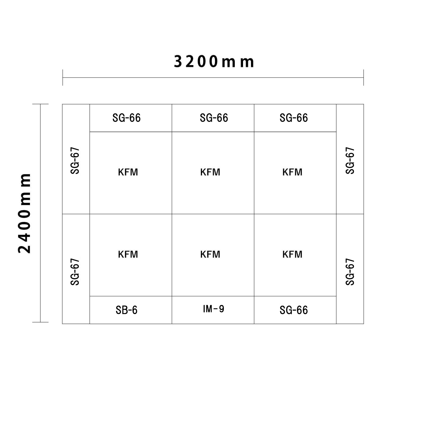 ライオンシリーズ交通マットセット3畳 入口＆下駄箱付き図面