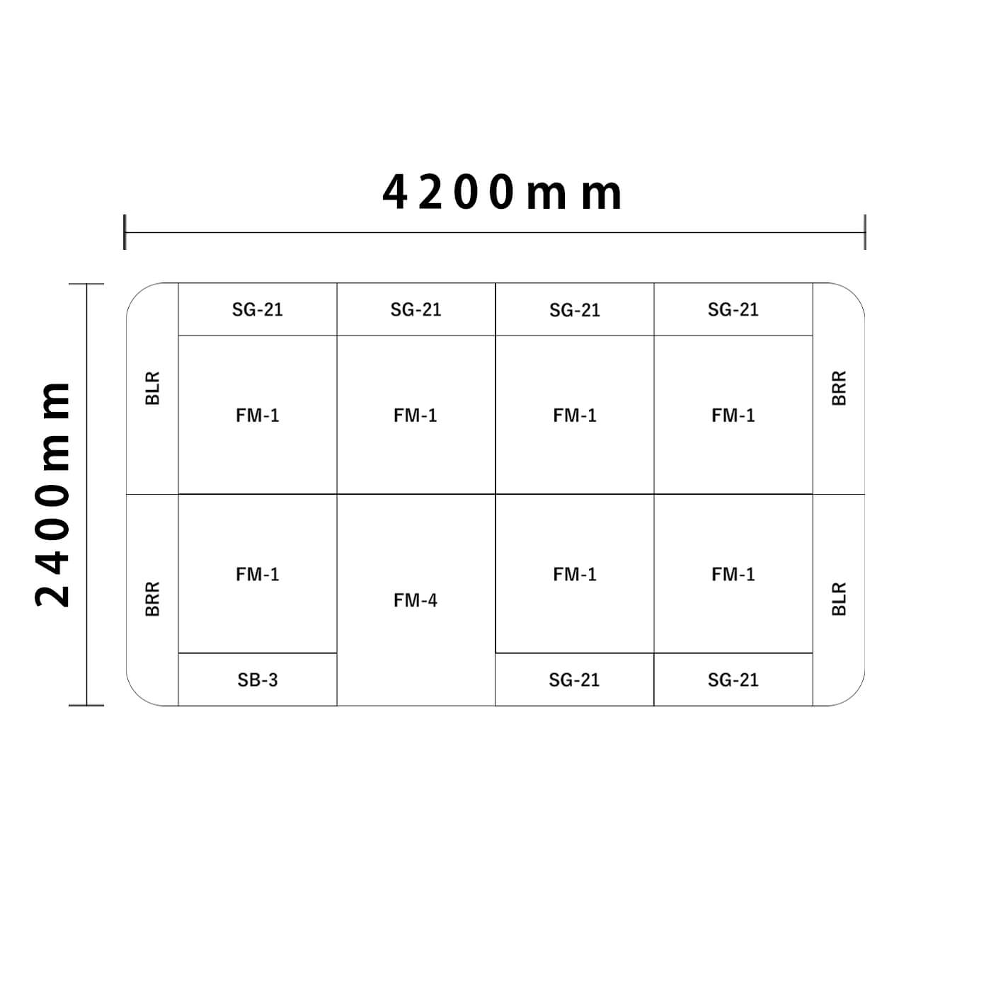 バンビシリーズ 角R 4畳　入口＆下駄箱付き図面