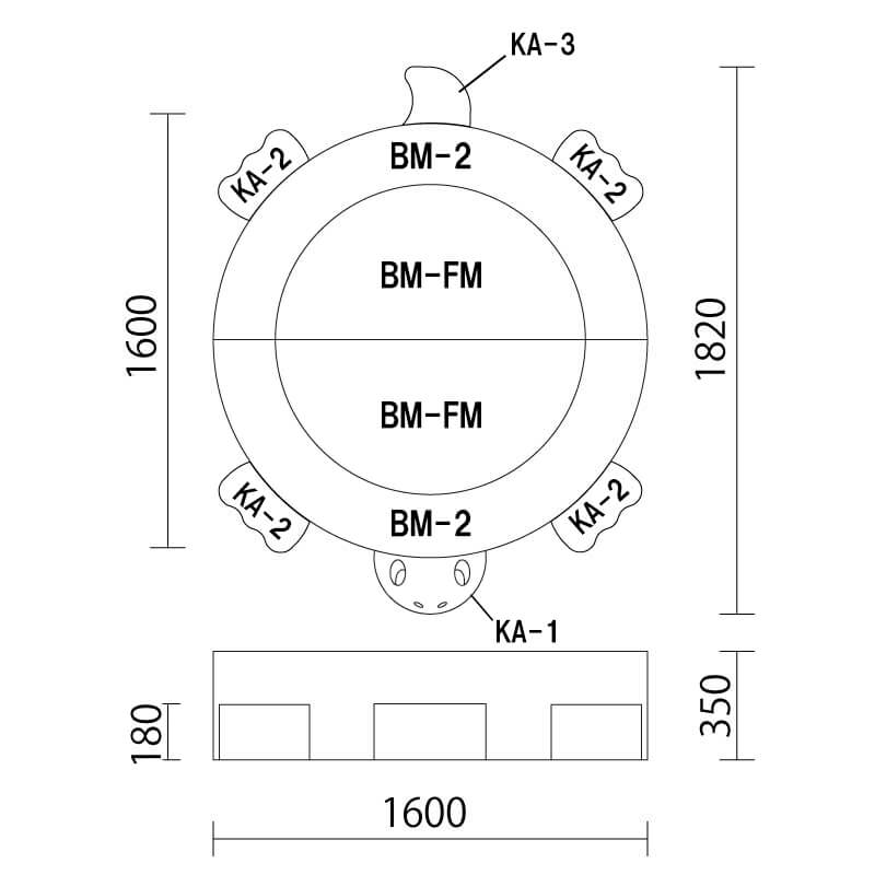ミニボールプール カメさんセット図面